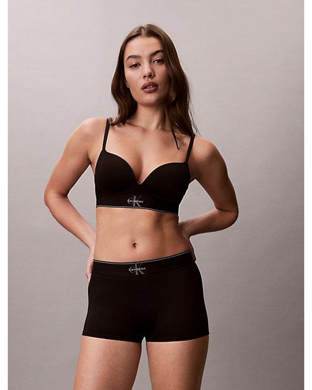 Calvin Klein Black Boy Shorts Icon Microfibre Stretch Graphic