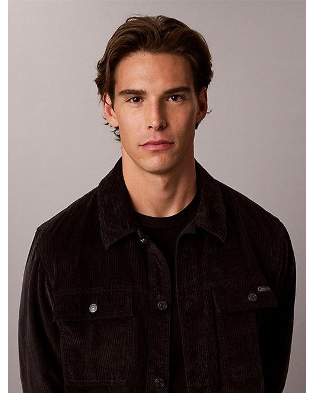 Calvin Klein Black Jeans Relaxed Corduroy Shirt Jacket for men