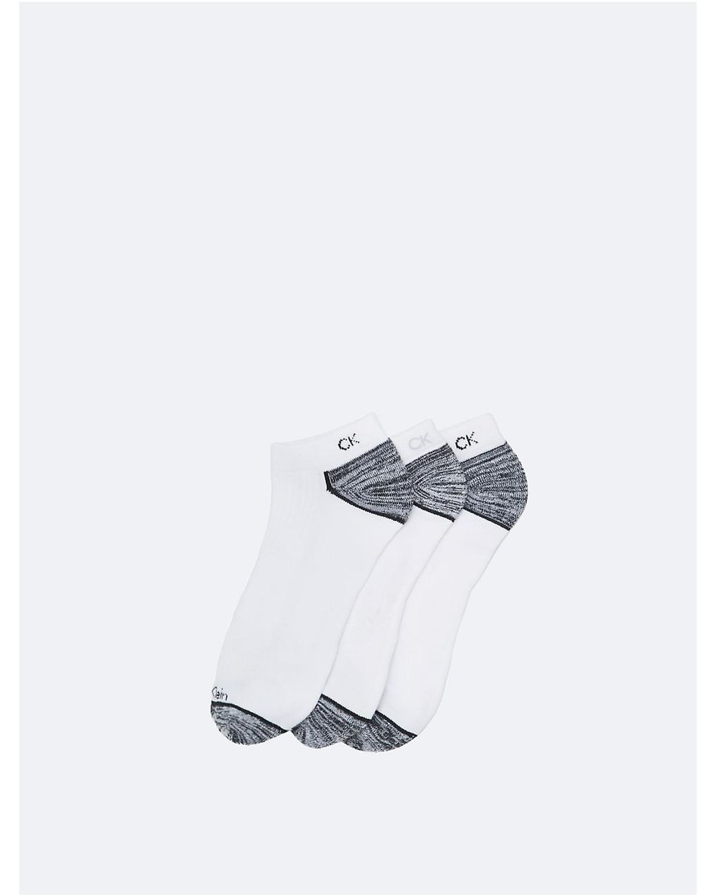 Calvin Klein White Performance Microfiber 3-Pack No Show Socks for men