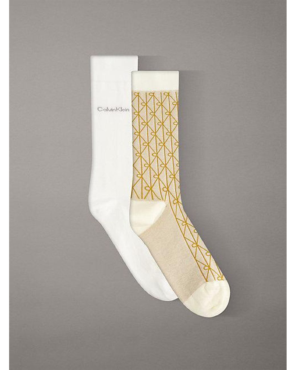 Calvin Klein Metallic 2 Pack Soft Cotton Stretch Crew Socks for men