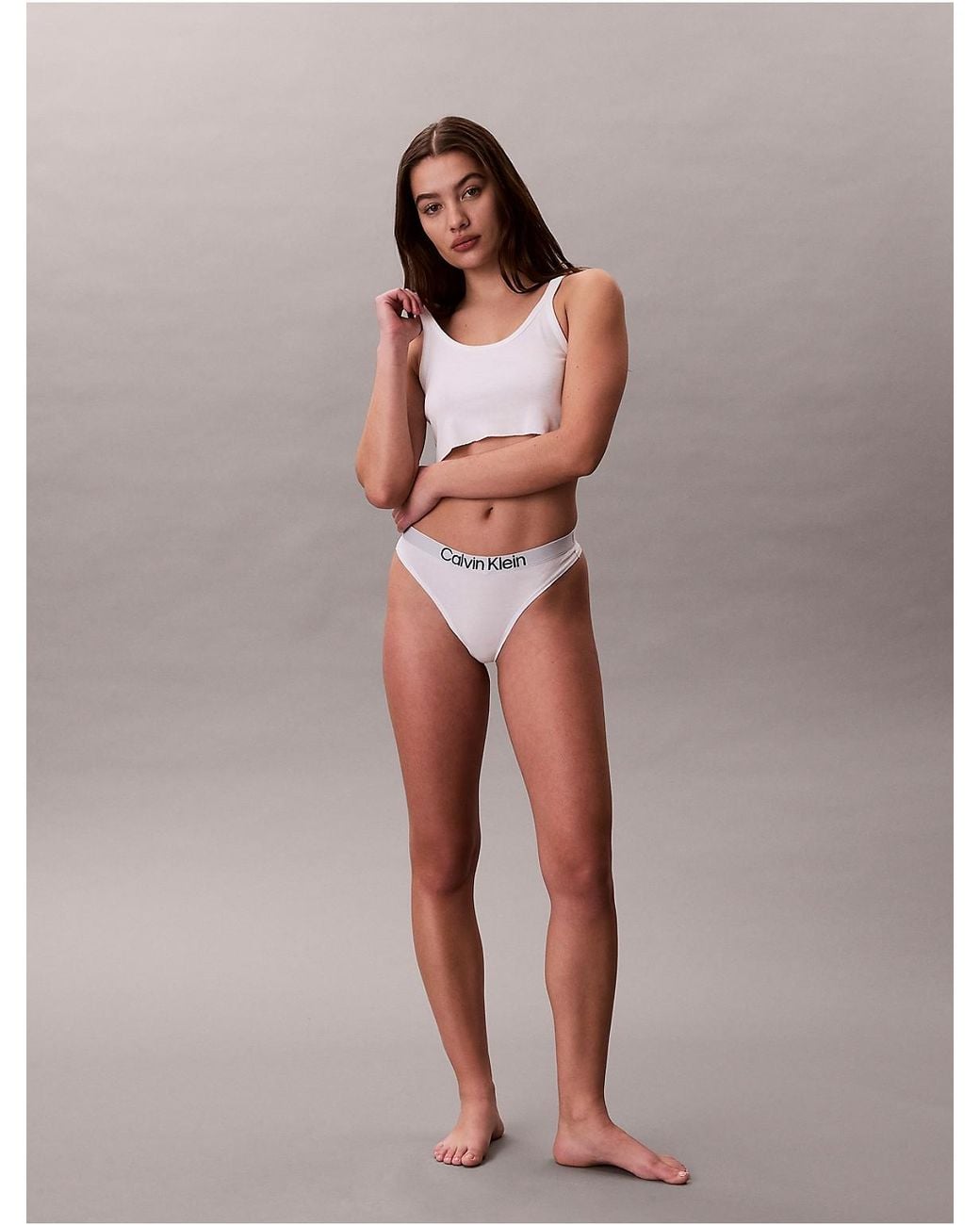 Calvin Klein Brown Thong Extra Soft Cotton Stretch