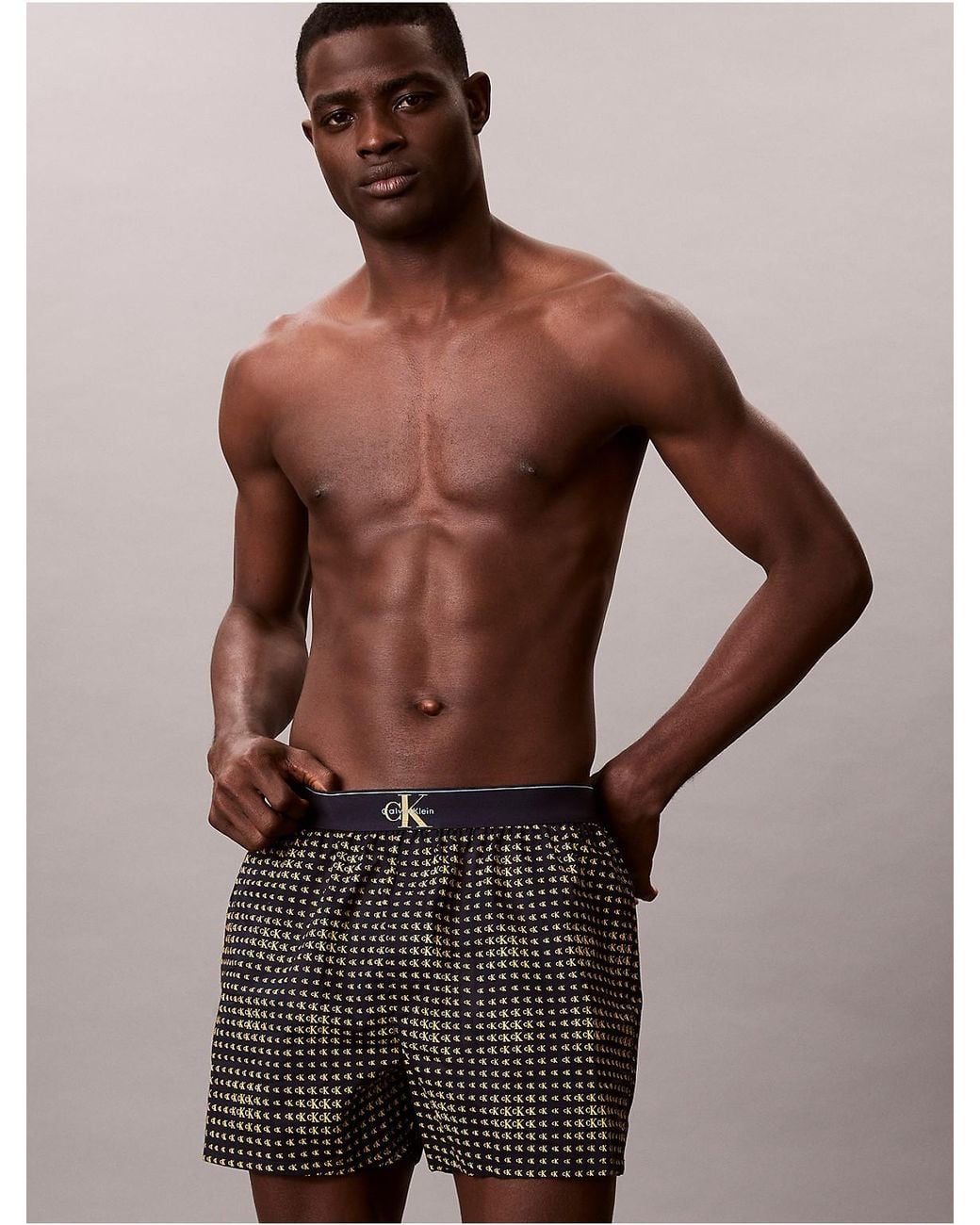 Calvin Klein Brown Monogram Logo Slim Boxer for men