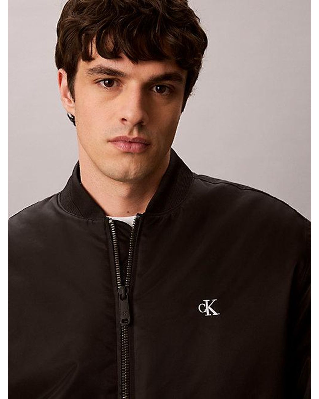 Calvin Klein Blue Jeans Nylon Bomber Jacket for men