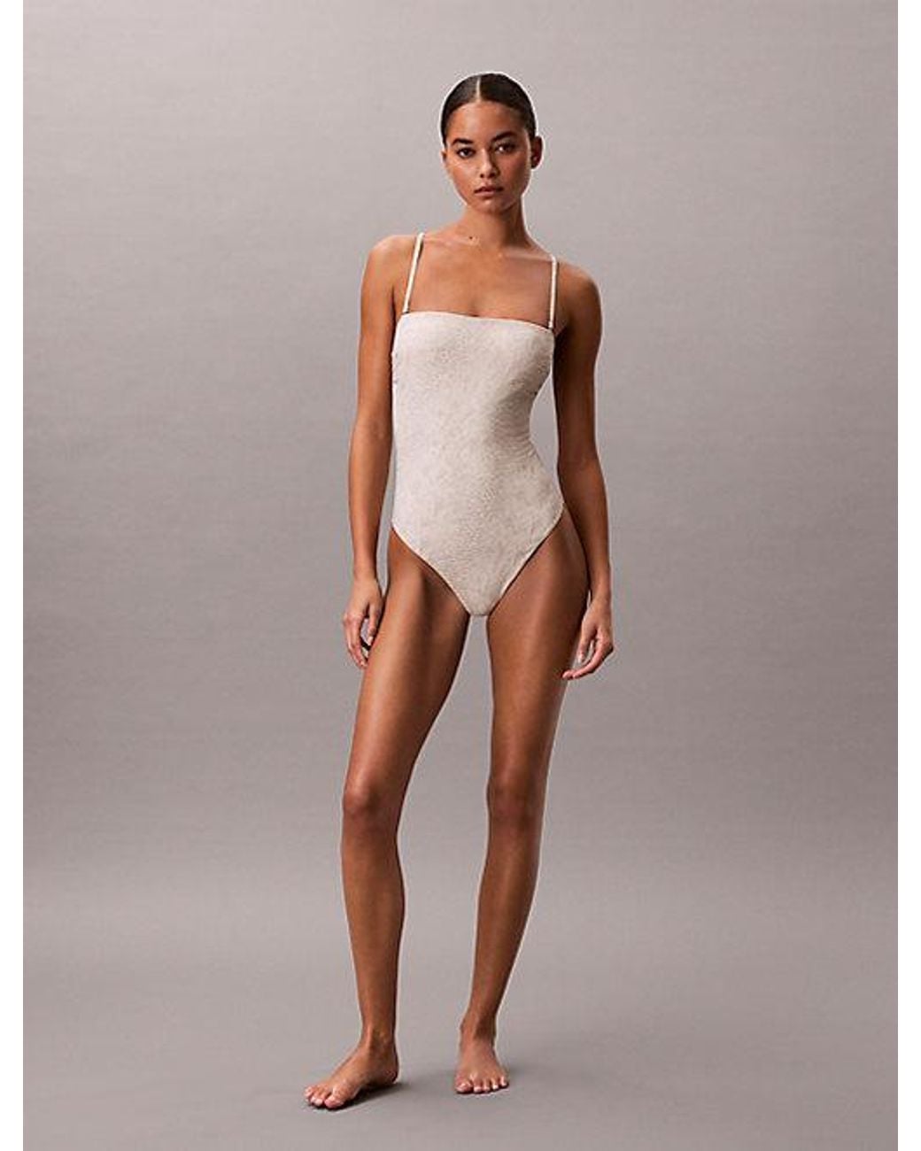 Calvin Klein Gray Bandeau Swimsuit Essentials