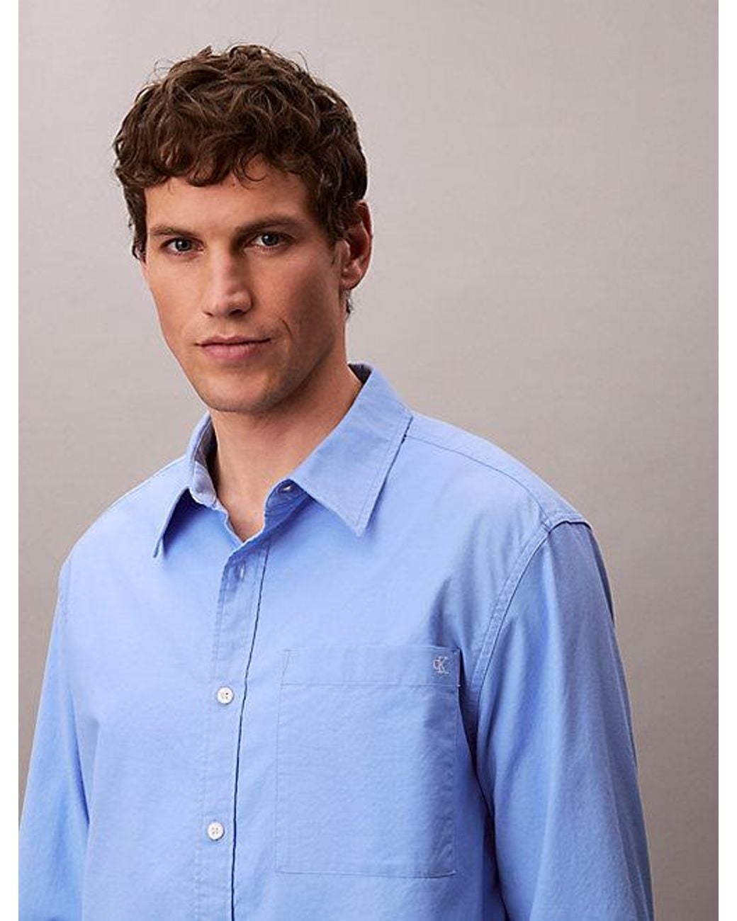 Calvin Klein Blue Jeans Oxford Cotton Shirt for men