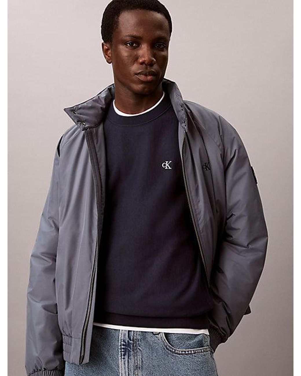 Calvin Klein Blue Jeans Relaxed Monogram Sweatshirt for men