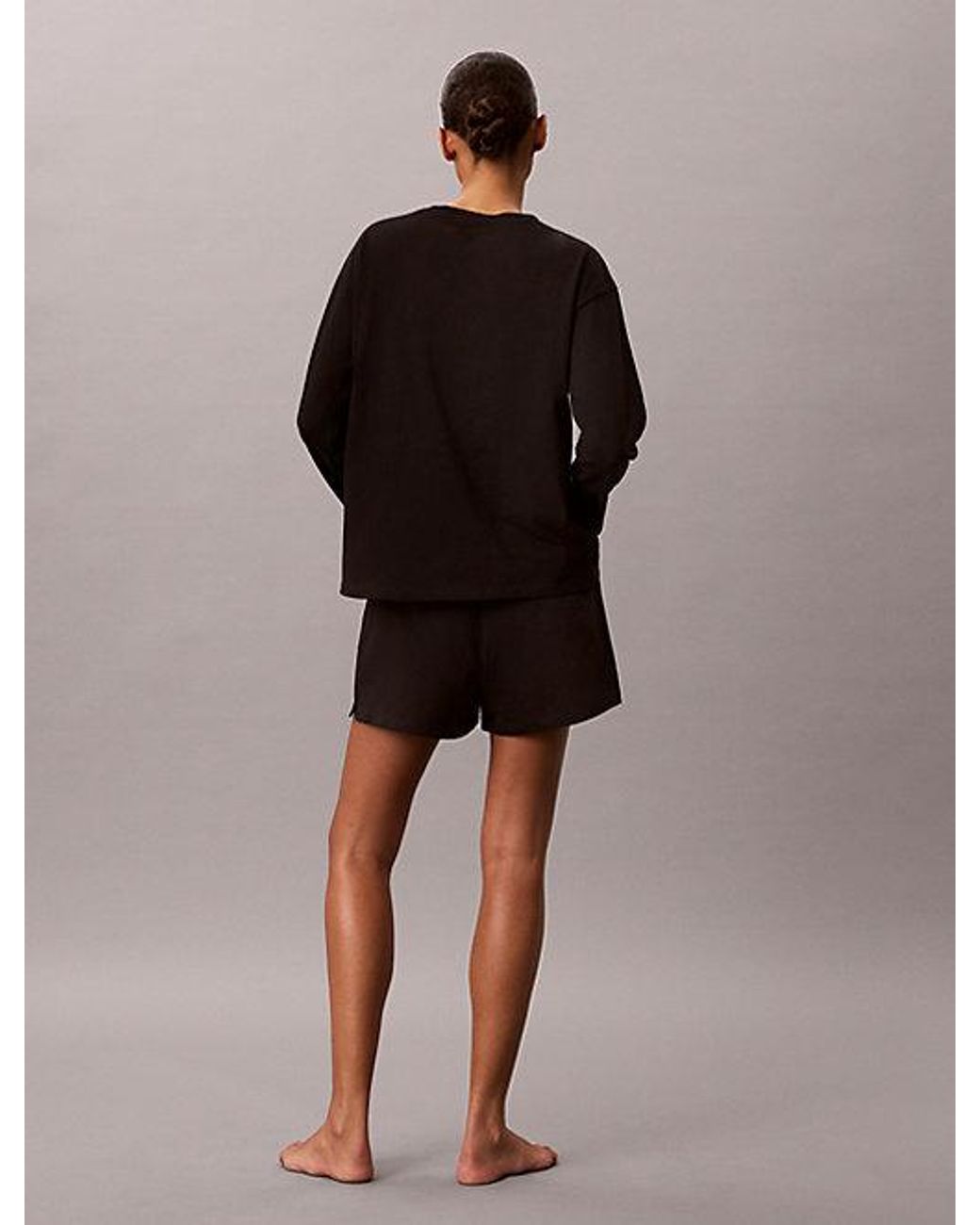Calvin Klein Black Lounge Shorts Icon Cotton Jersey