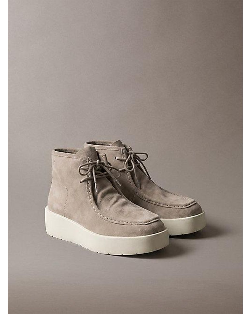 Calvin Klein Brown Suede Platform Desert Boots