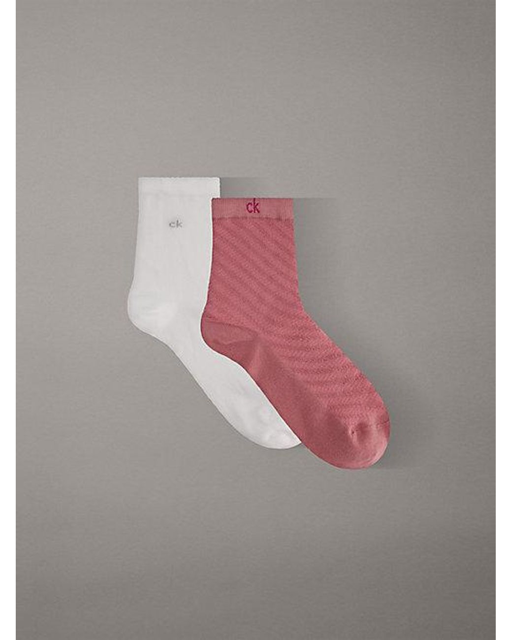 Calvin Klein Gray 2 Pack Soft Texture Ankle Socks