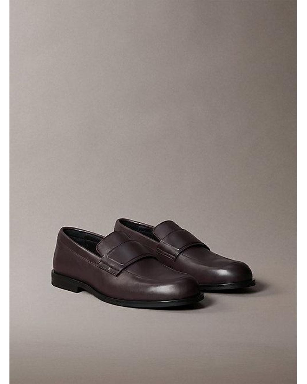 Calvin Klein Gray Theo Leather Loafers for men