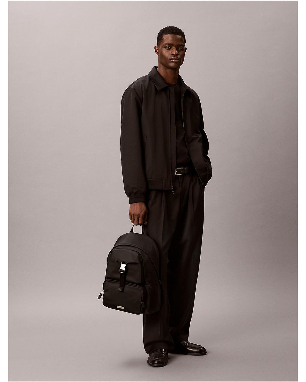Calvin Klein Black Nylon Round Backpack for men