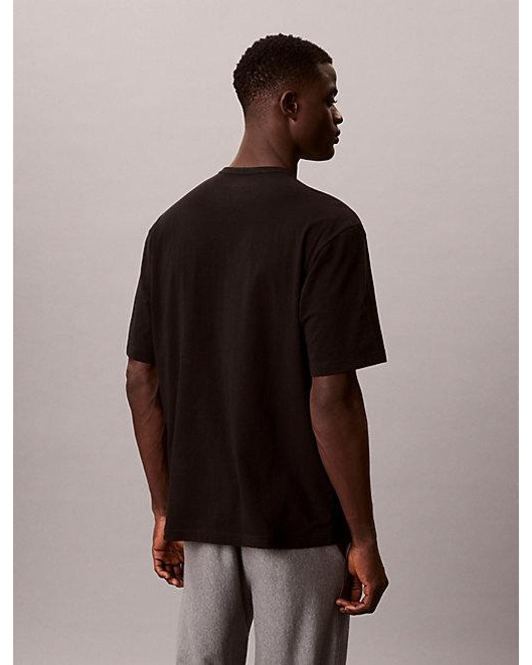Calvin Klein Black Pyjama T-Shirt Icon Cotton Stretch Graphic for men