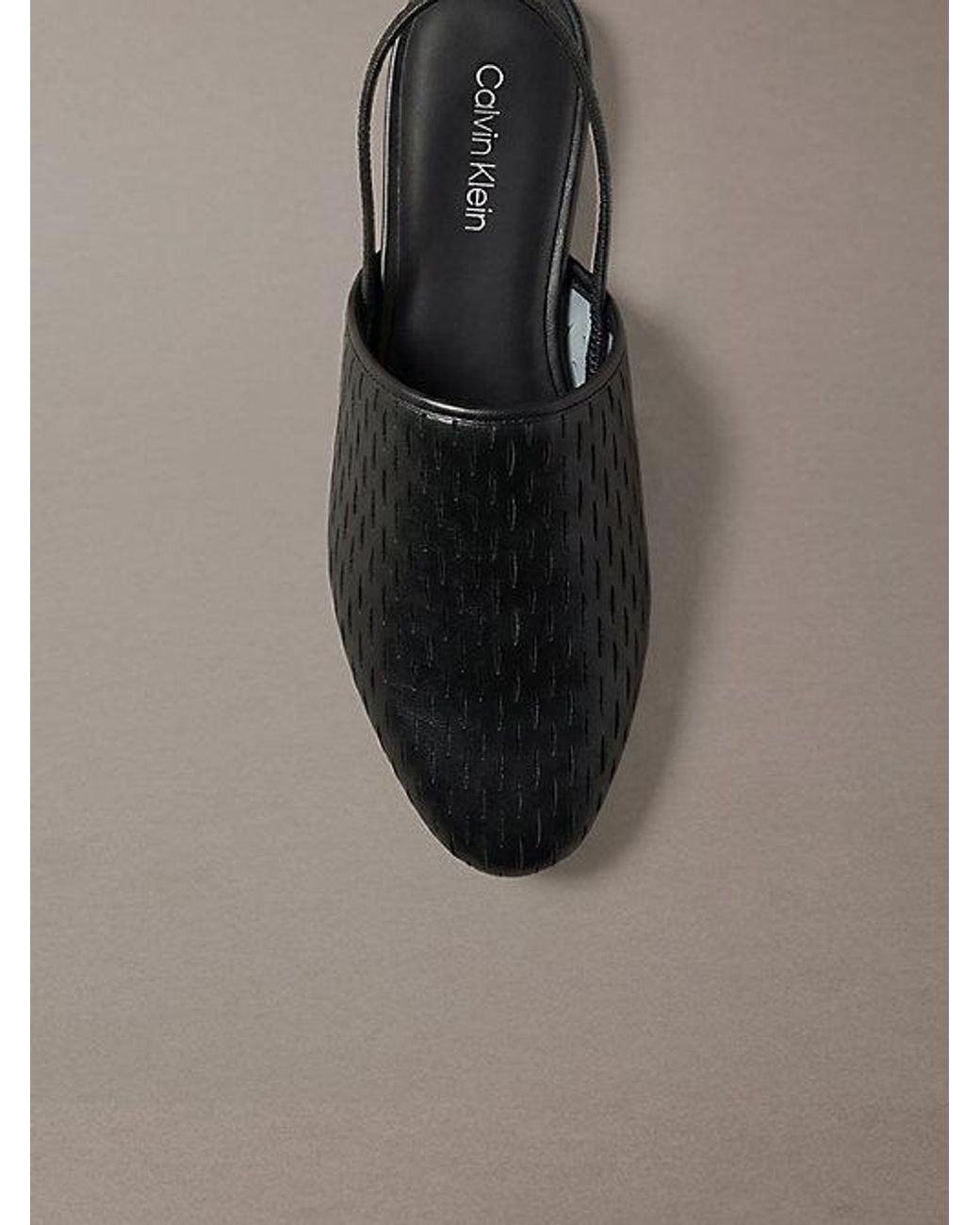 Calvin Klein Brown Leather Slingback Mules