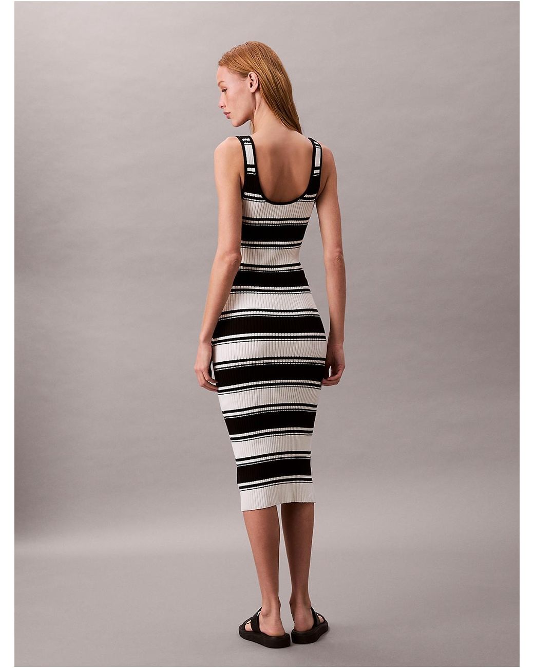 strapless open back dress Rib Hemp Jersey Midi Dress main image 1