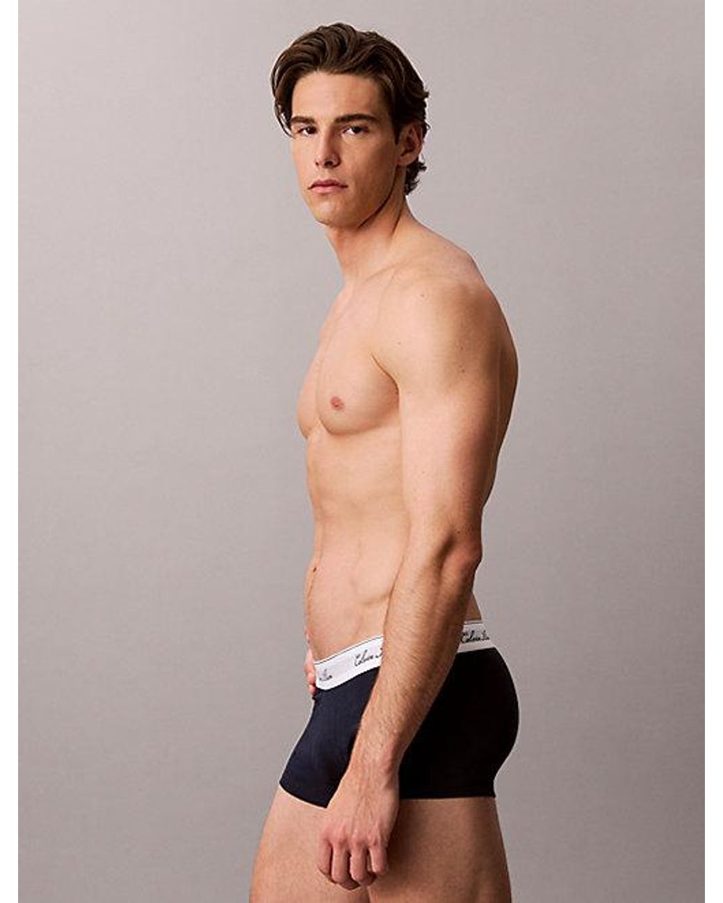 Calvin Klein Gray 3 Pack Low Rise Trunks Icon Cotton for men