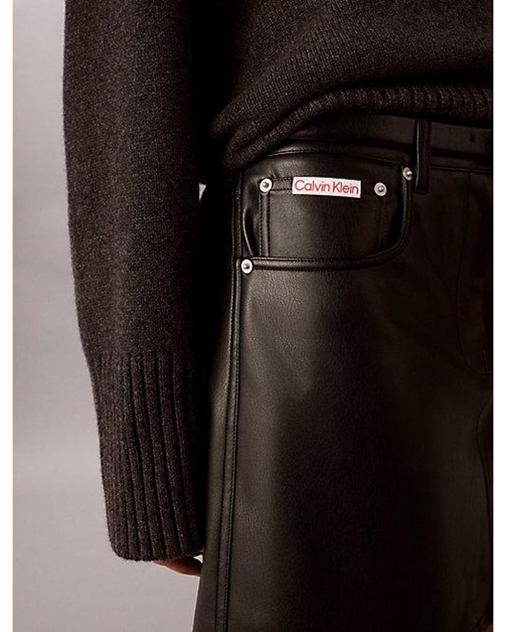 Calvin Klein Brown Jeans Faux Leather Mini Skirt
