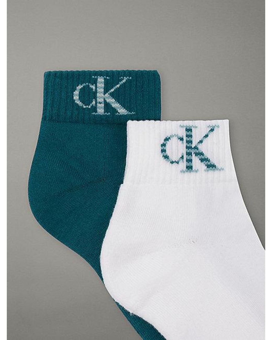 Calvin Klein Gray Jeans 2 Pack Soft Cotton Stretch Ankle Socks for men