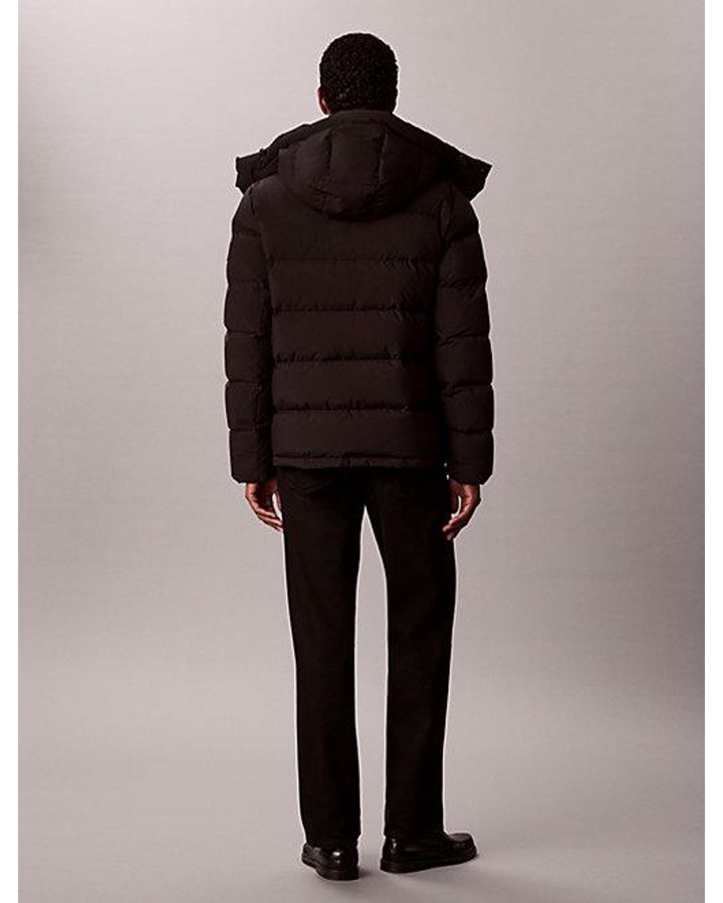 Calvin Klein Black Relaxed Matte Puffer Jacket for men