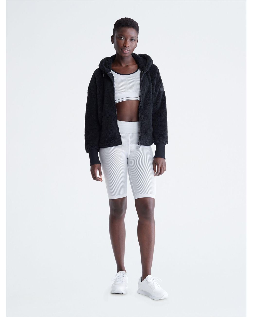 Calvin Klein Performance Fleece Jacket Womens 1X Gray Full Zip Activewear
