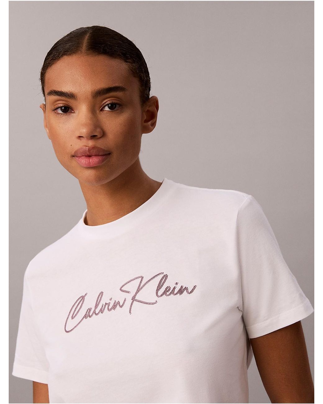 Calvin Klein Multicolor Calvin Klein Embroidered Script Logo Tee