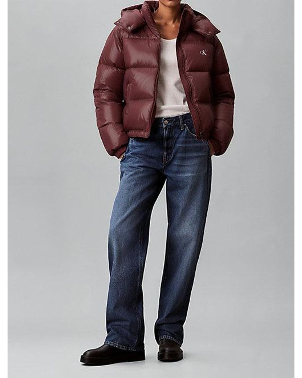 Calvin Klein Kort Donzen Pufferjack in het Blue