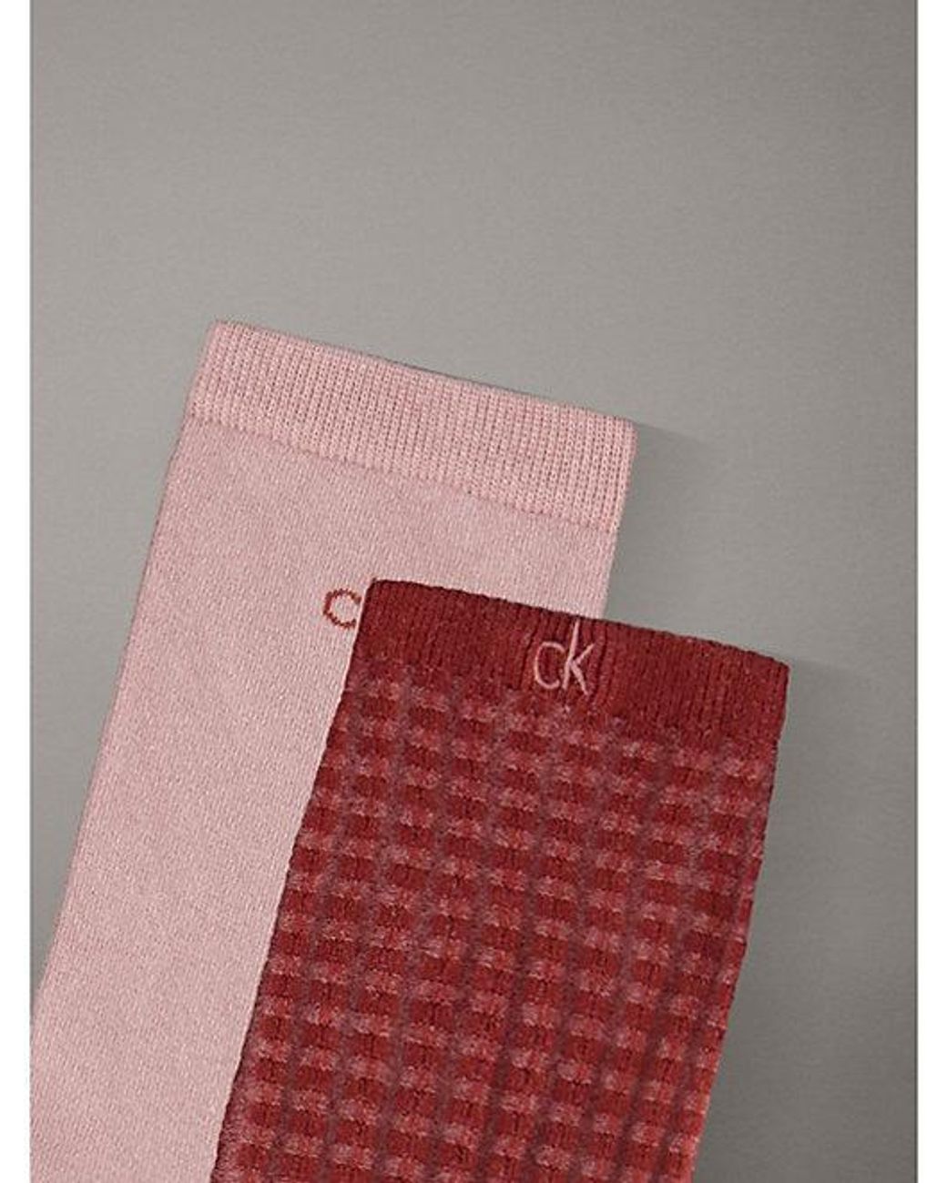 Calvin Klein Gray 2 Pack Logo Texture Crew Socks