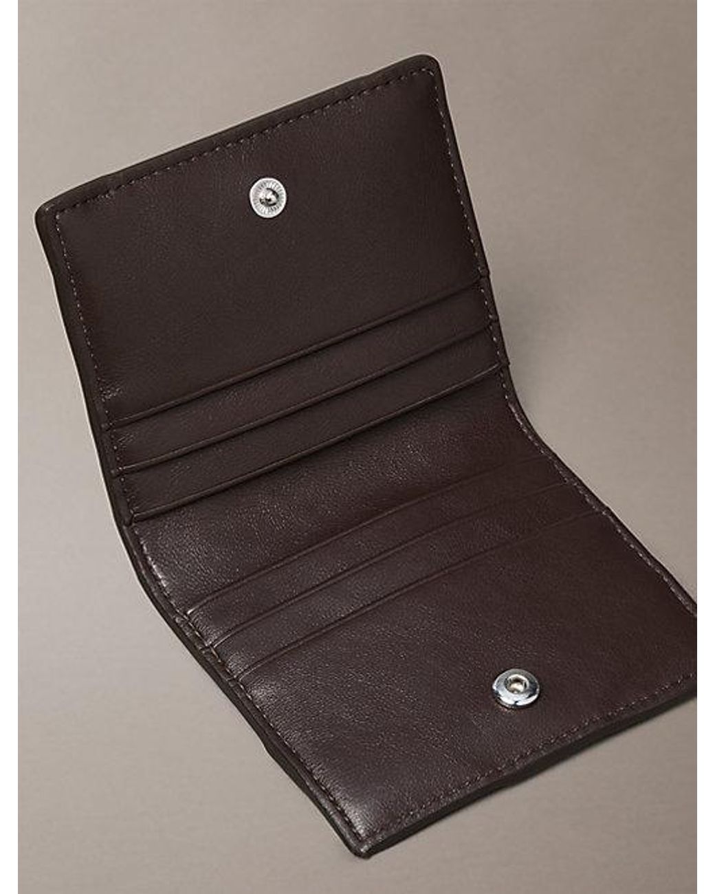 Calvin Klein Gray Woven Emblem Rfid Card Case