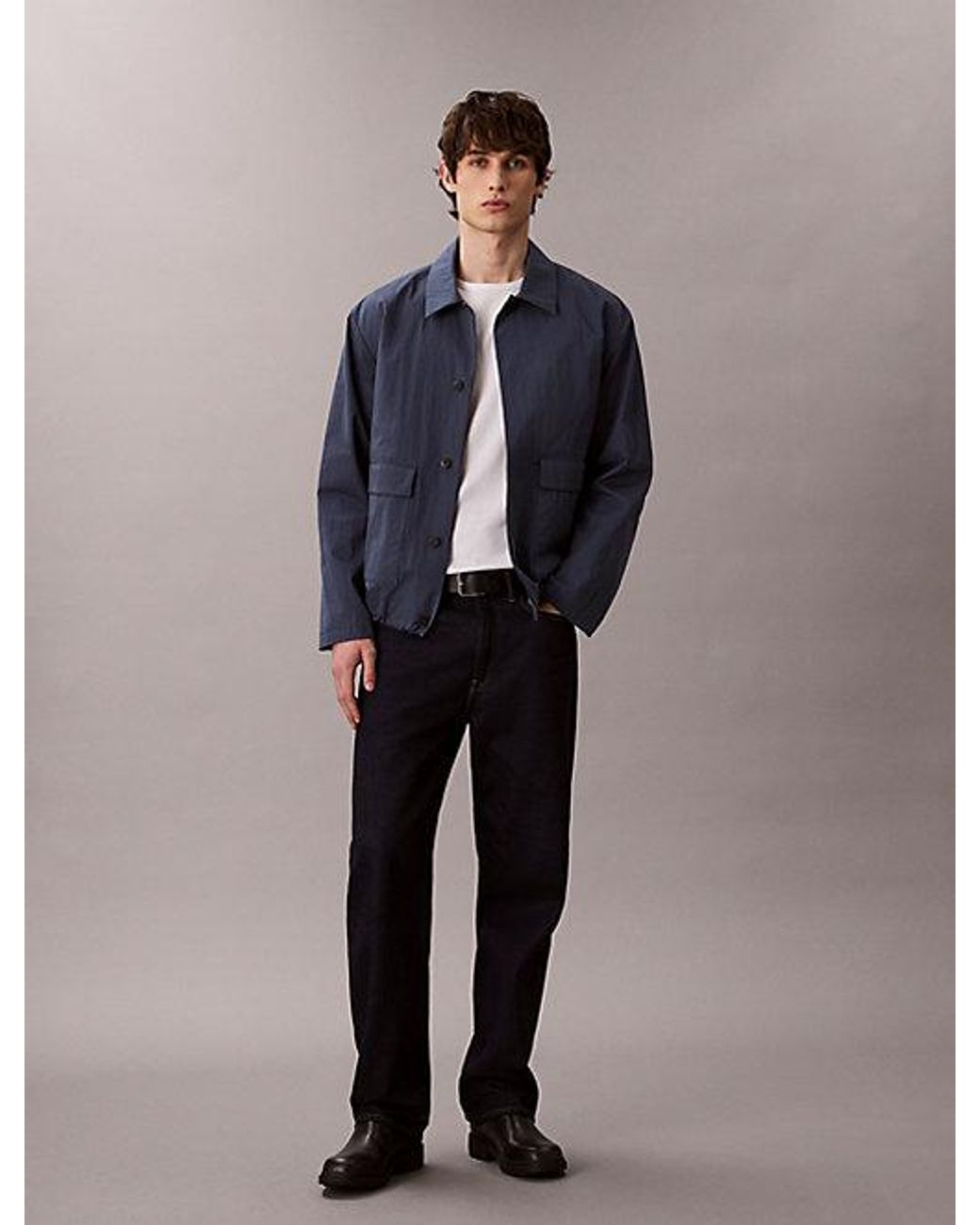 Calvin Klein Blue Technical Twill Blouson Jacket for men