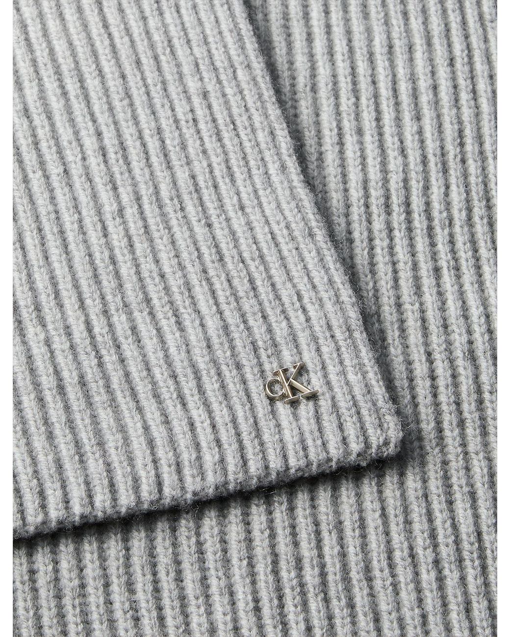 Sciarpa Con Signature Logo di Calvin Klein in Gray da Uomo