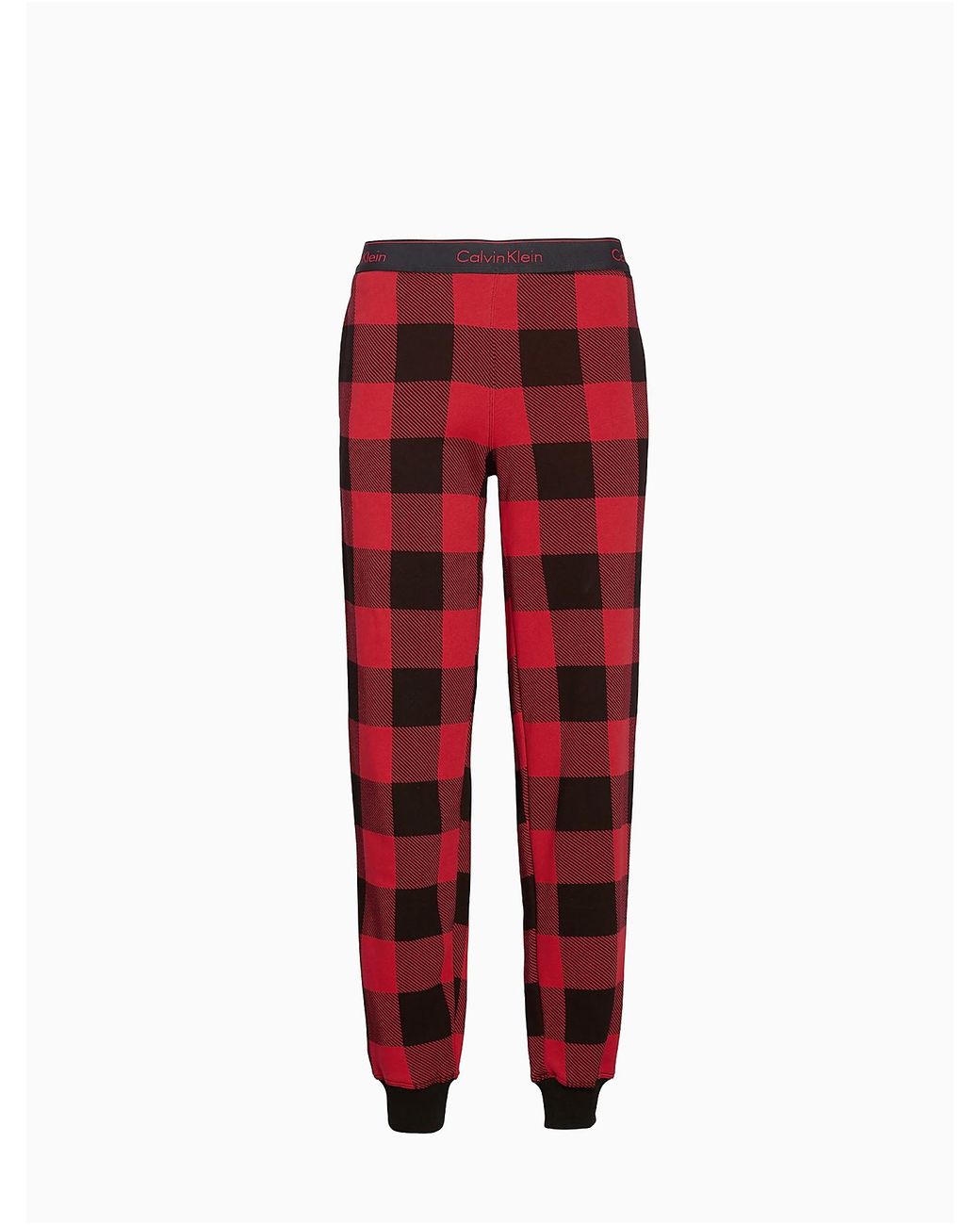 Calvin Klein Modern Cotton Buffalo Check Sleep Jogger Pants in Red | Lyst