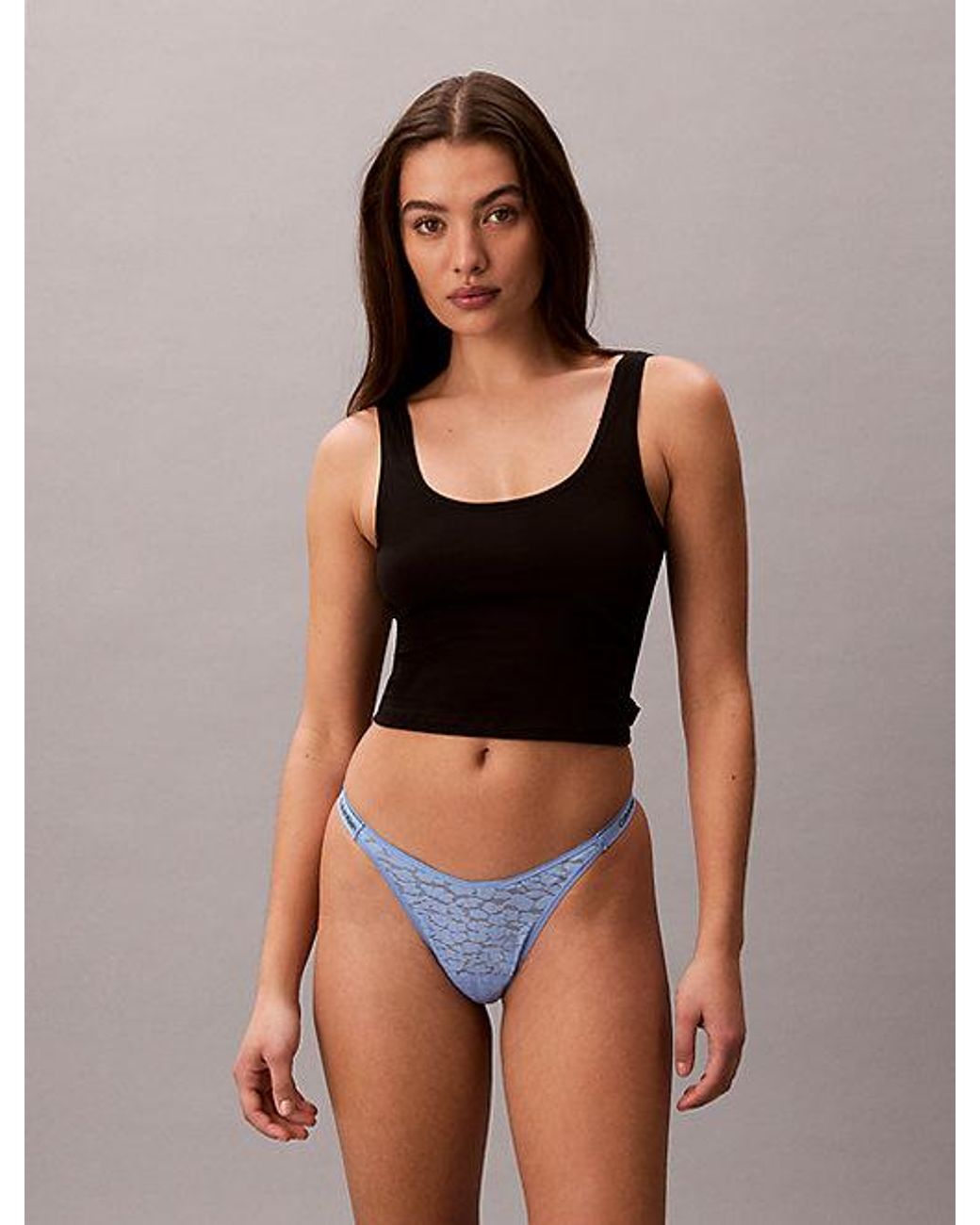 Calvin Klein Lage String in het Blue
