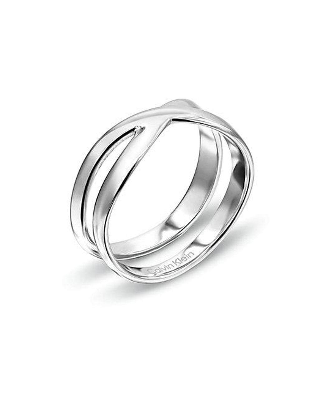 Calvin Klein White Jeans Stainless Steel Infinity Ring