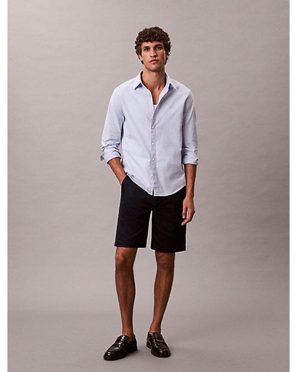 Calvin Klein Multicolor Cotton Stretch Chino Shorts for men