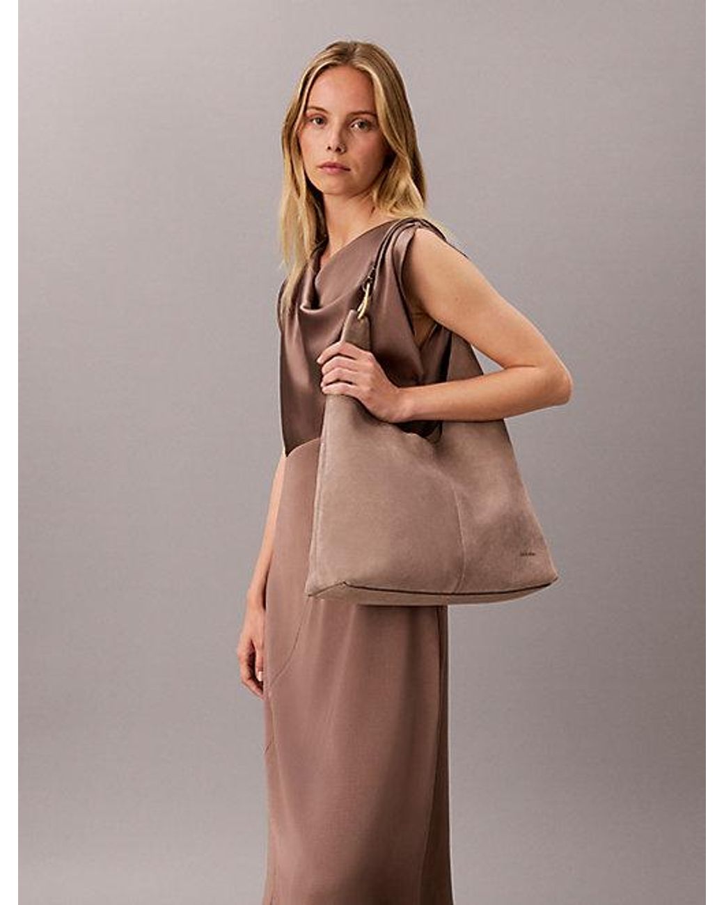 Calvin Klein Multicolor Large Soft Suede Shoulder Bag