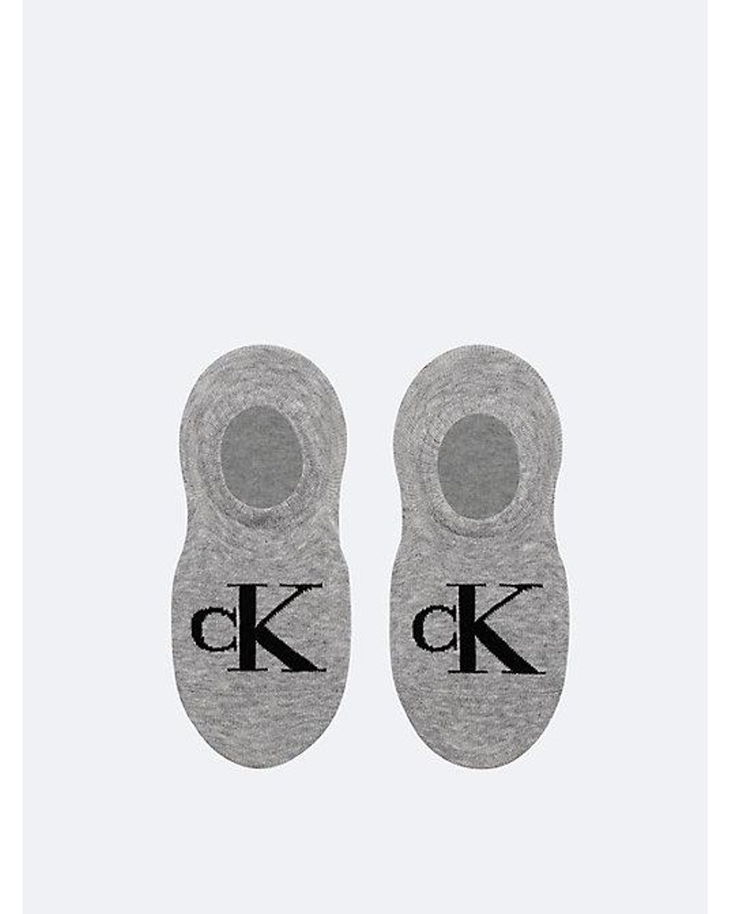 Calvin Klein White 2 Pack Soft Cotton Invisible Socks