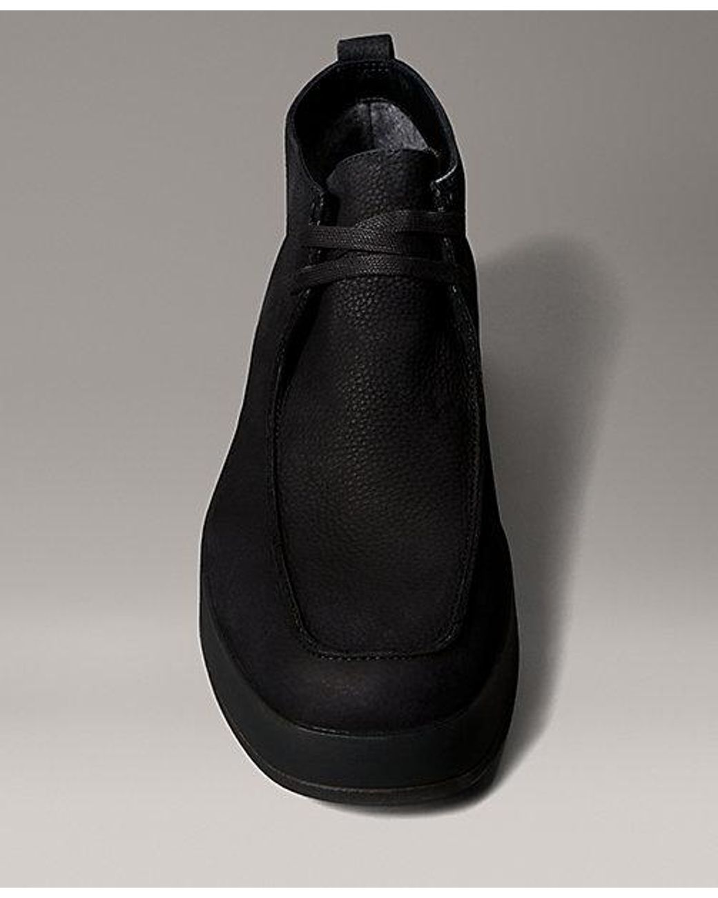 Calvin Klein Black Leather Warm Hybrid Cupsole Chukka Boots for men