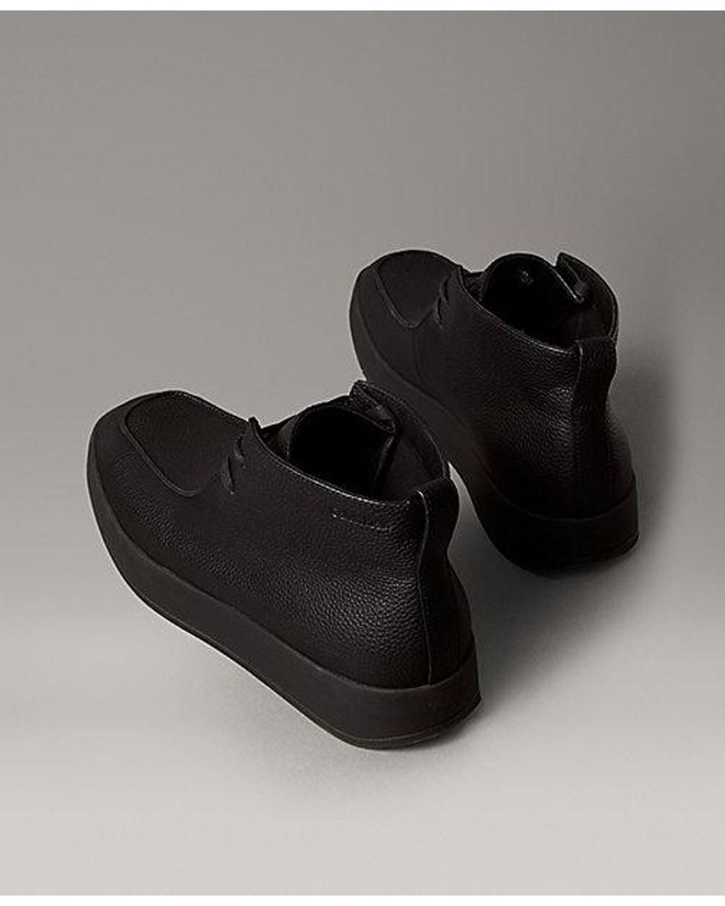 Calvin Klein Black Leather Hybrid Cupsole Chukka Boots for men