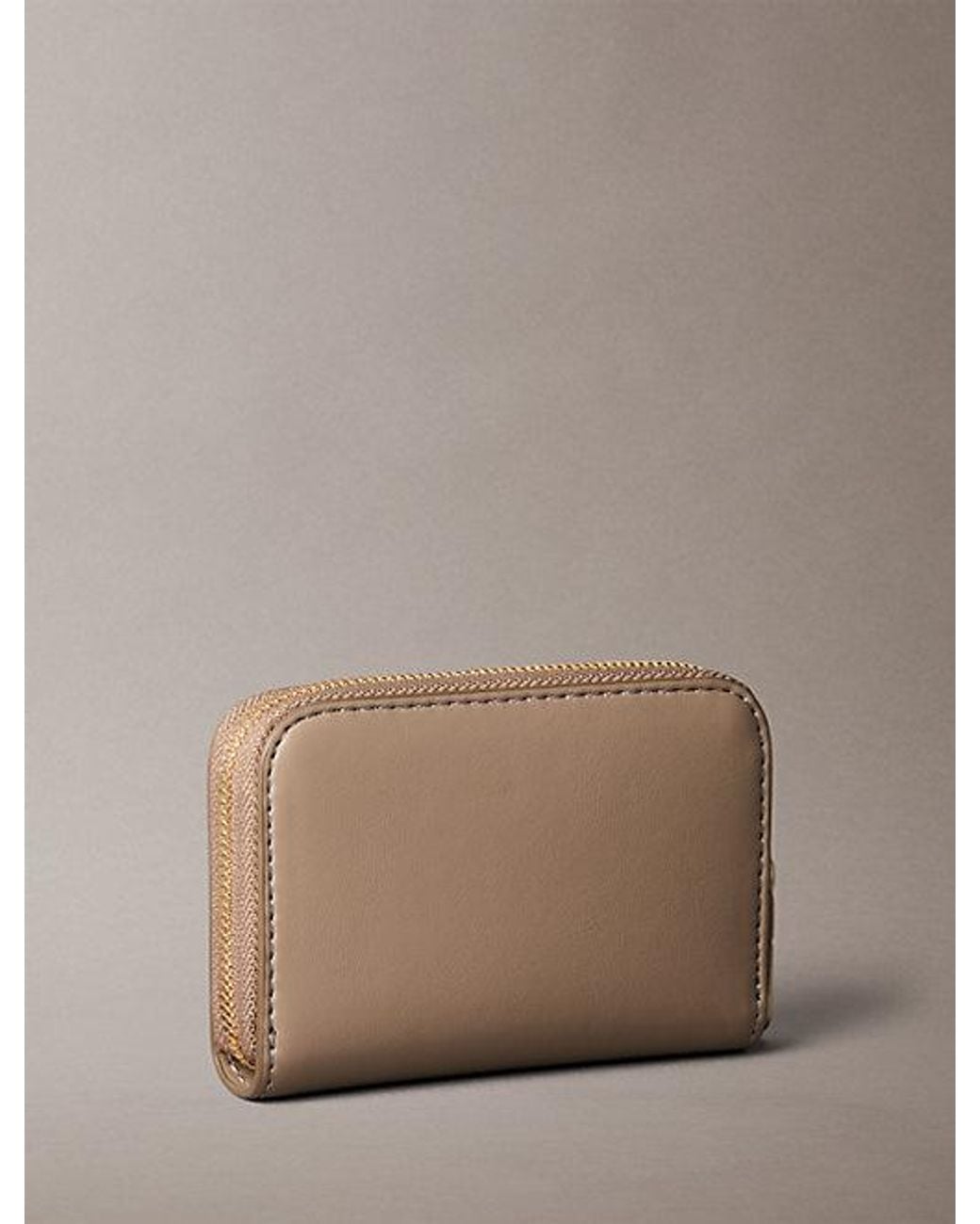 Calvin Klein Brown Monogram Zip Around Wallet