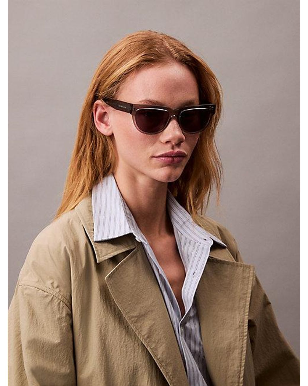 Calvin Klein Gray Jeans Cat Eye Sunglasses