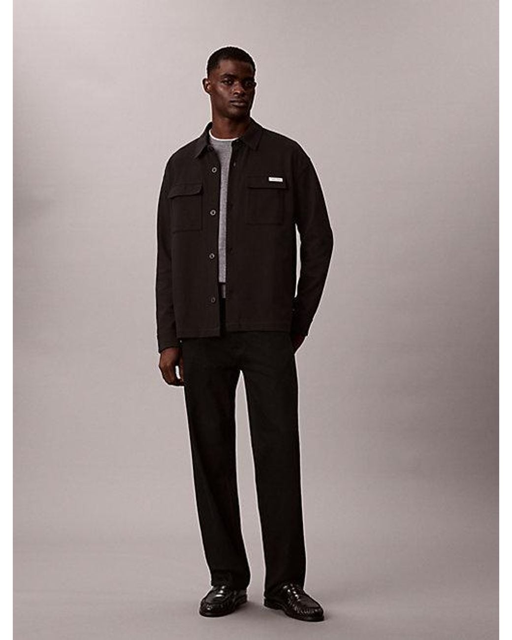 Calvin Klein Black Jeans Relaxed Jersey Twill Shirt Jacket for men