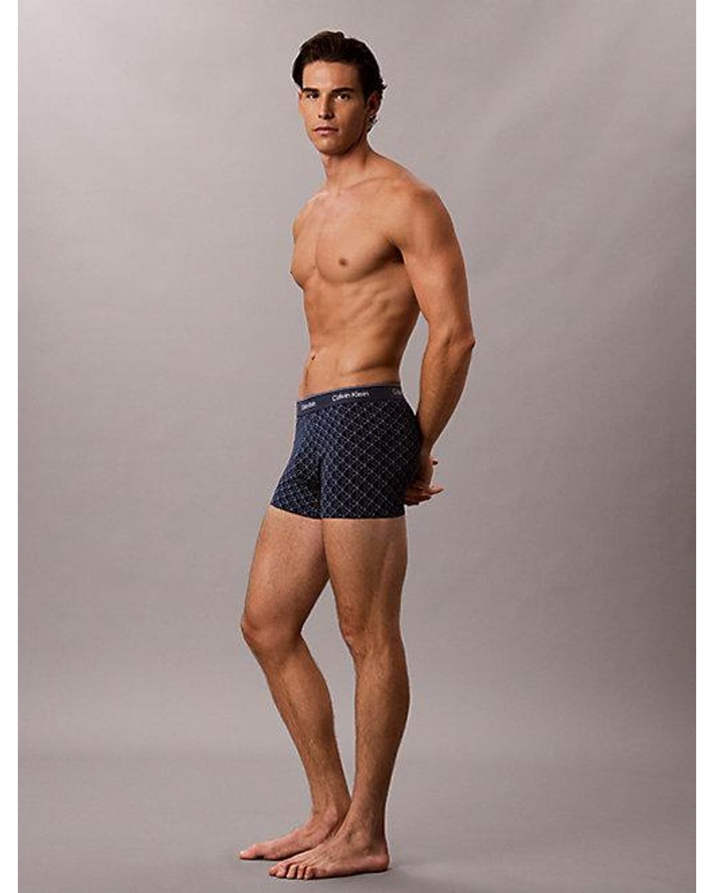 Calvin Klein Blue Trunks Icon Cotton Stretch for men