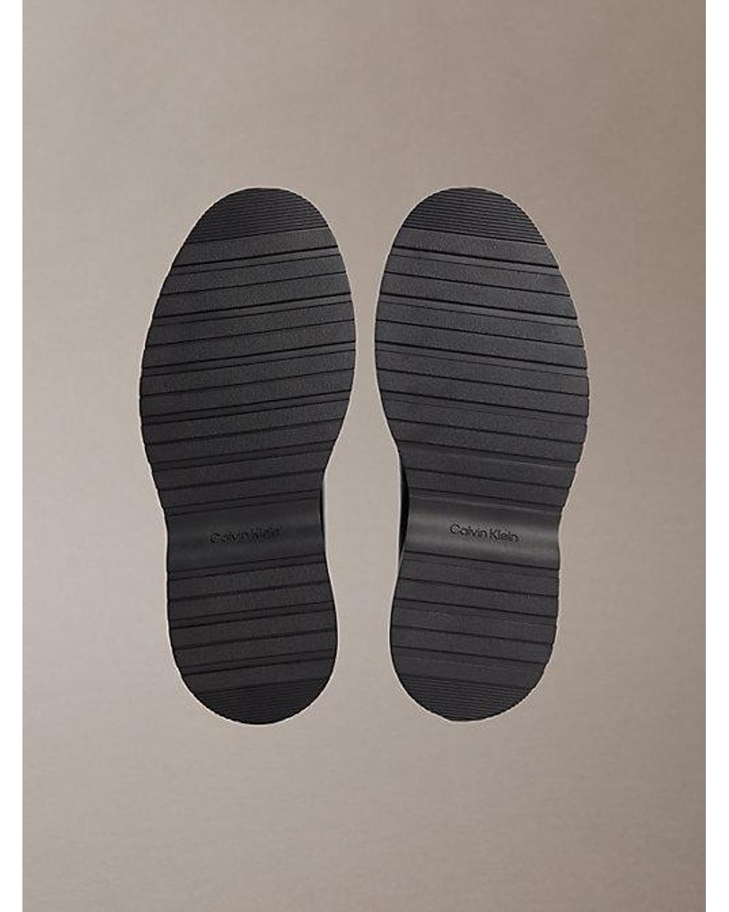 Calvin Klein Black Jeans Smooth Leather Lug Sole Desert Boots for men