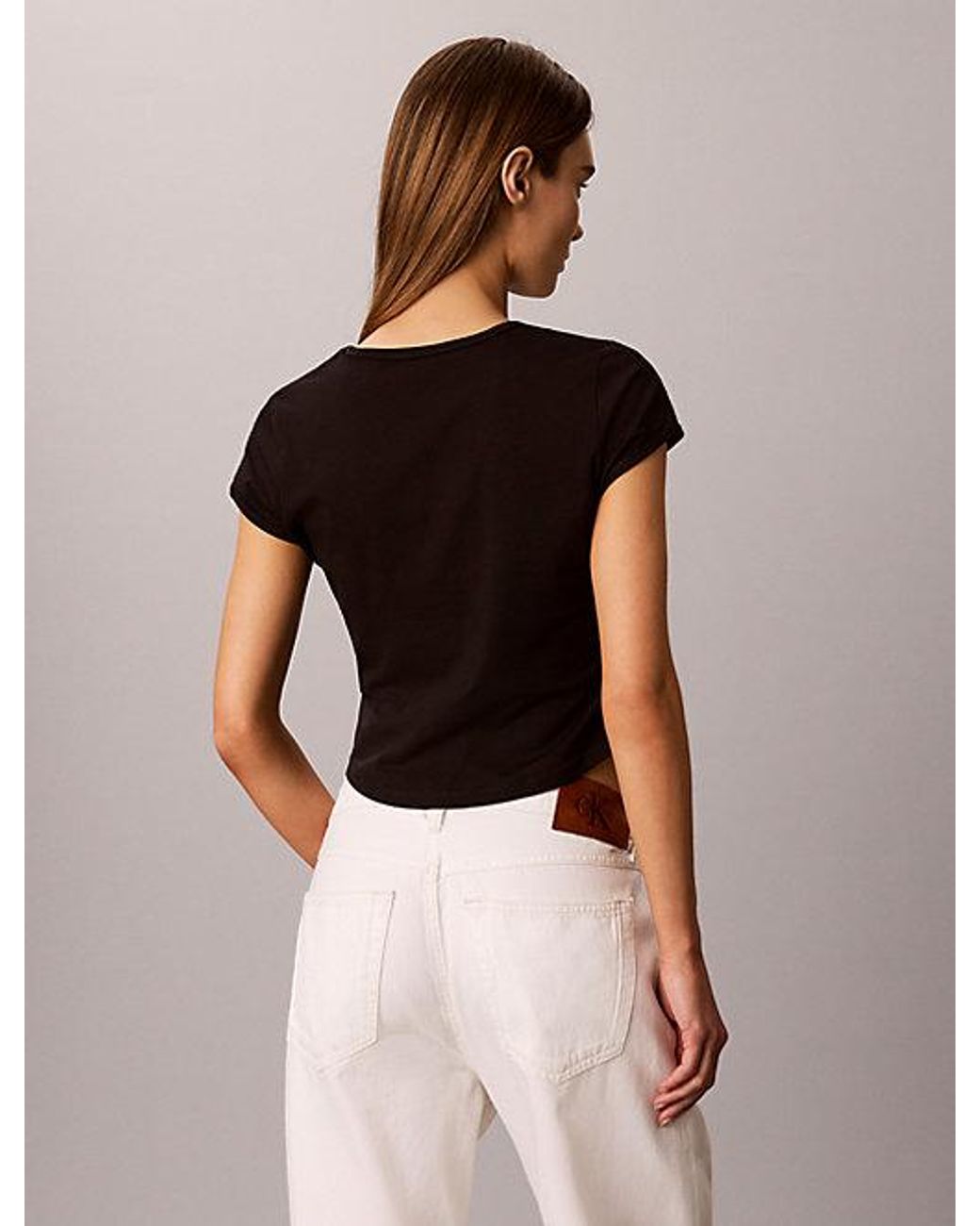 Calvin Klein Black Jeans Slim Stretch Logo T-Shirt Pride