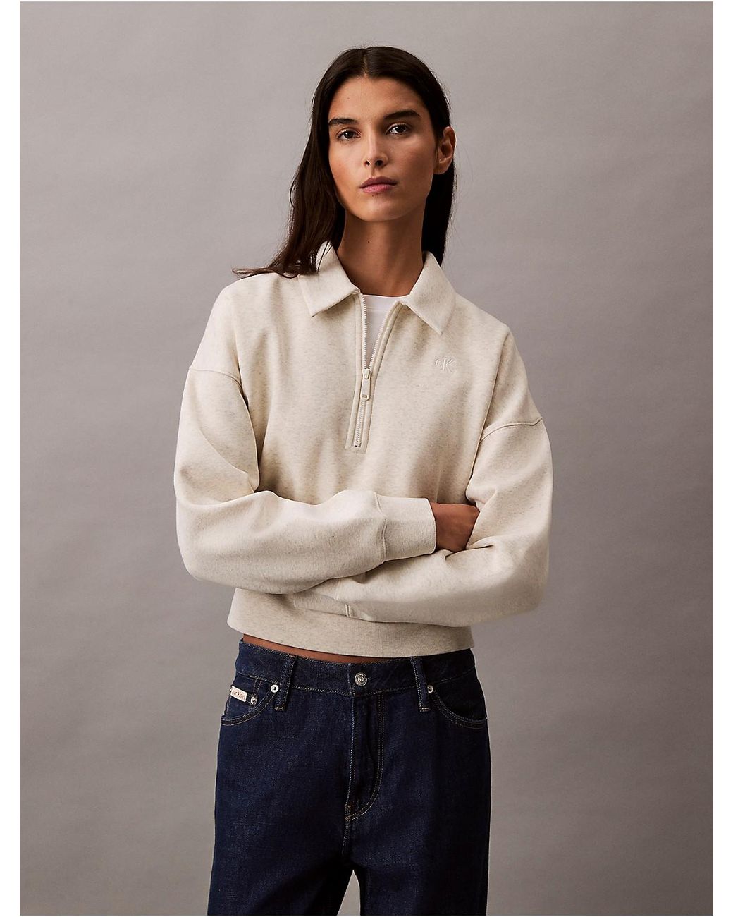 Calvin Klein Calvin Klein Archive Logo Fleece Quarter Zip Mock 
