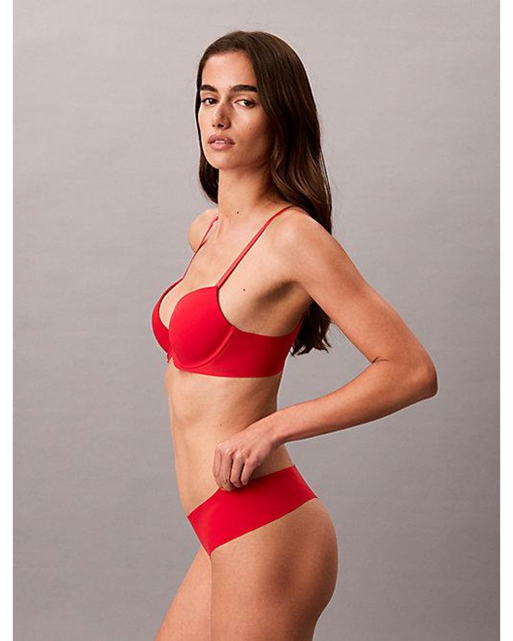 Calvin Klein Red Thong Perfectly Fit Solution