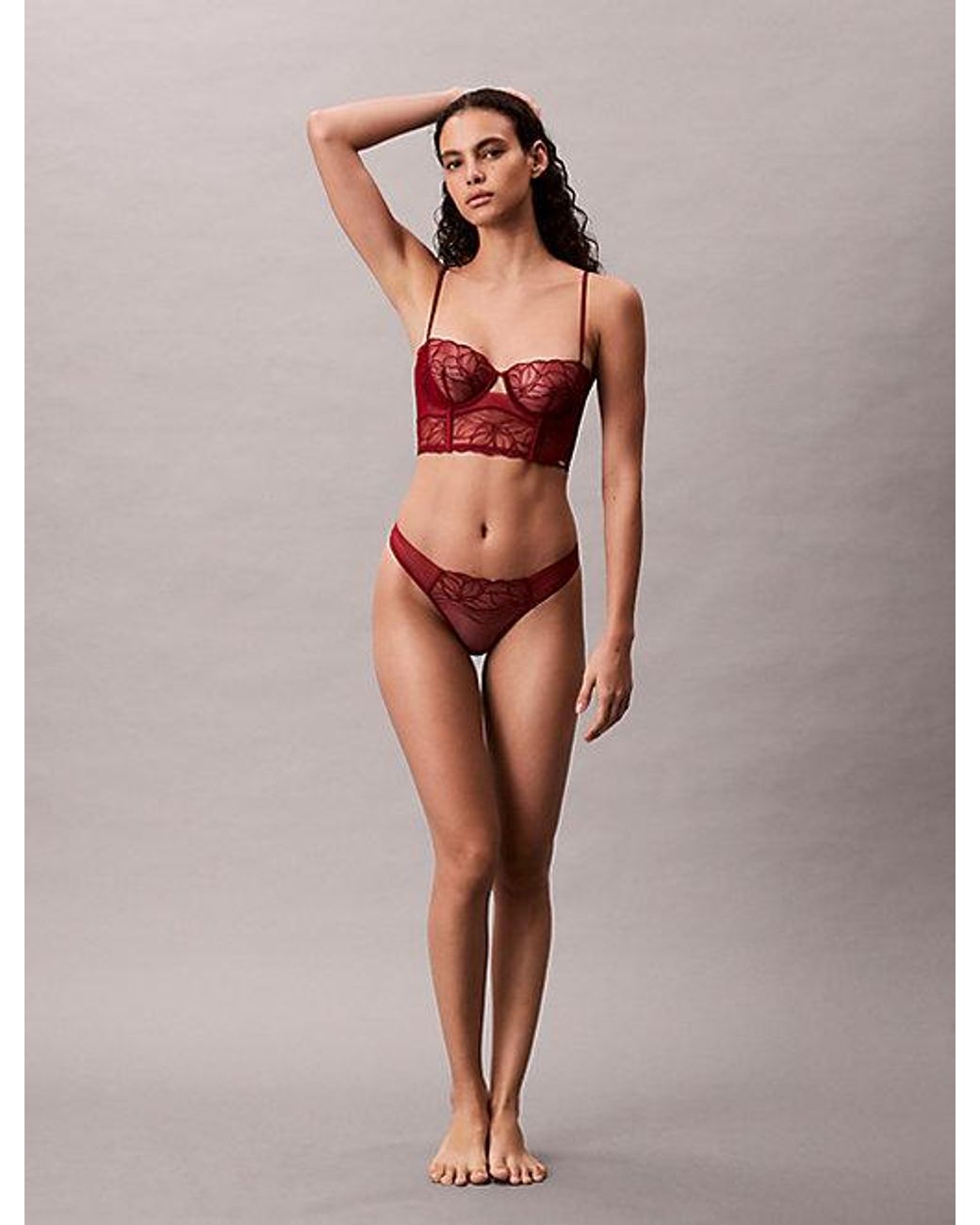 Calvin Klein Ongevoerde Balconette Bh in het Red