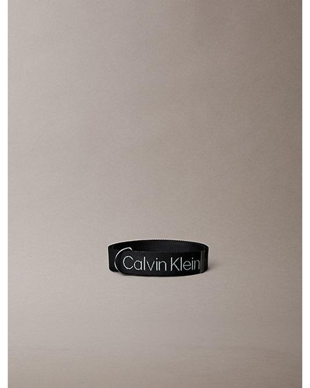 Calvin Klein Black Logo Jacquard Webbing Belt for men