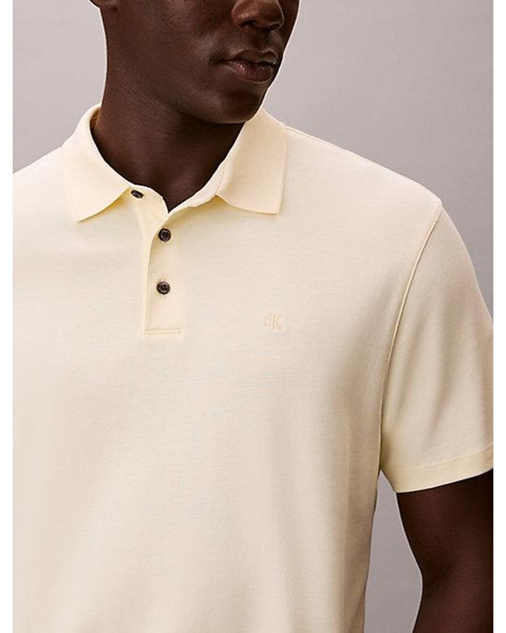 Calvin Klein Natural Pima Cotton Polo Shirt for men