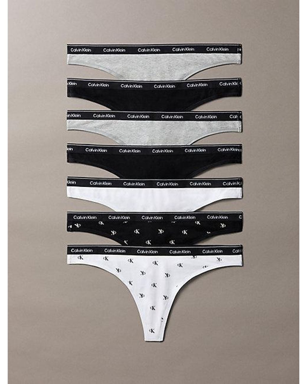 Calvin Klein Metallic 7 Pack Thongs Icon Logo