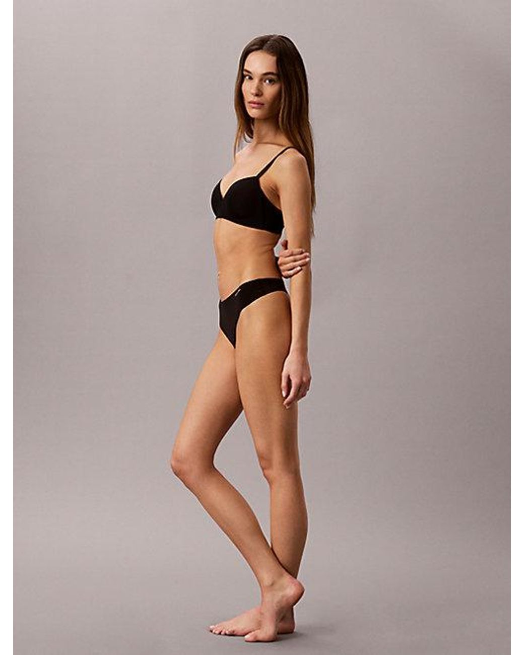 Calvin Klein Black Thong Invisibles Microfibre Stretch
